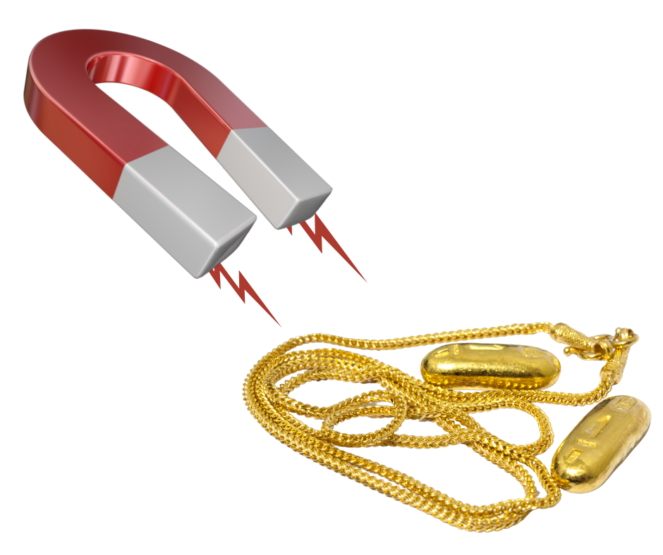 Verificare oro vero con la calamita
